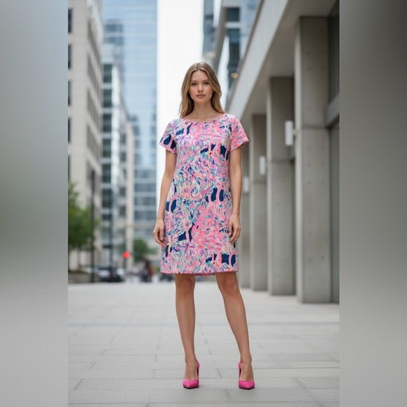 Lilly Pulitzer Dresses & Skirts - Lilly Pulitzer Marlowe Dress Pelican Pink Head In The Sand Flamingo Print, Large